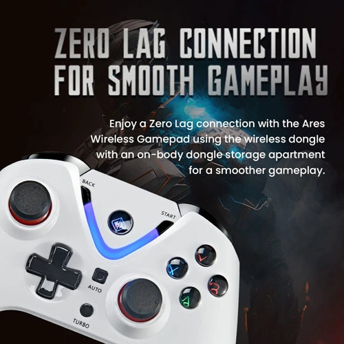 Cosmic Byte Ares Wireless White Game Controller with Magnetic Triggers