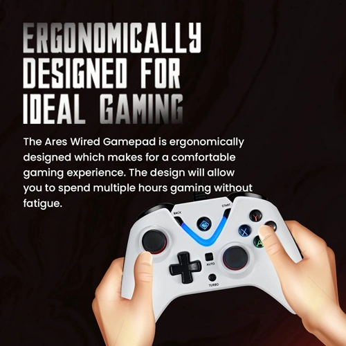 Cosmic Byte Ares White Wired Game Controller