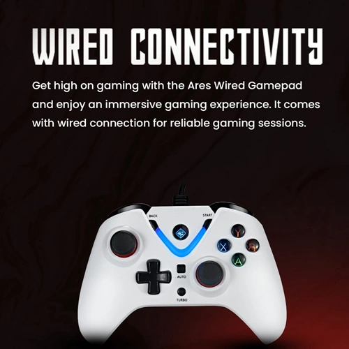 Cosmic Byte Ares White Wired Game Controller