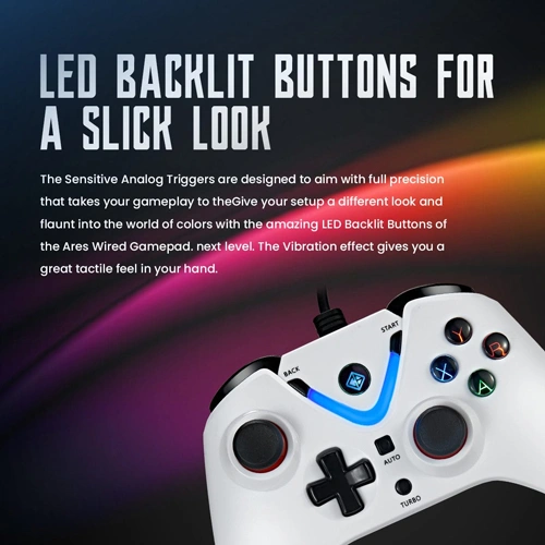 Cosmic Byte Ares White Wired Game Controller