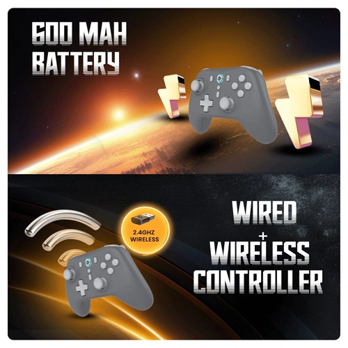 Cosmic Byte Blitz Wireless Plus Wired Grey Game Controller
