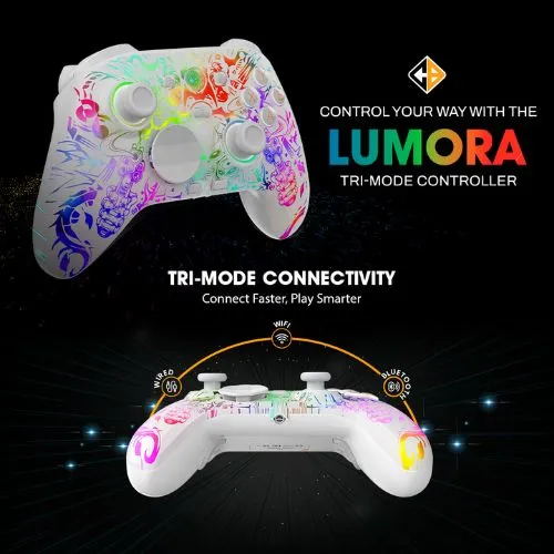Cosmic Byte Lumora Tri Mode White Game Controller