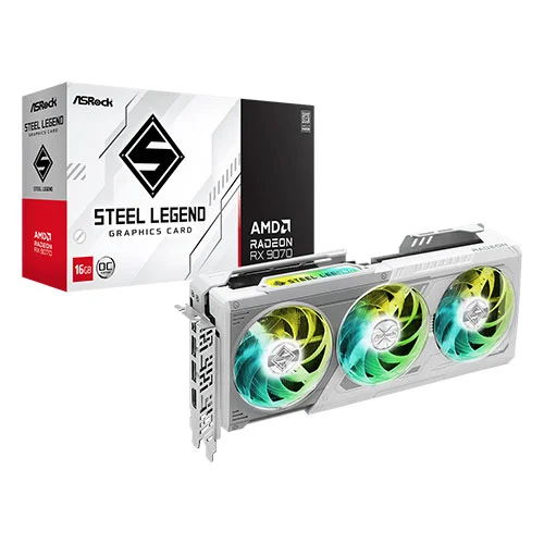 ASRock RX 9070 Steel Legend OC 16GB GDDR6 Graphics Card