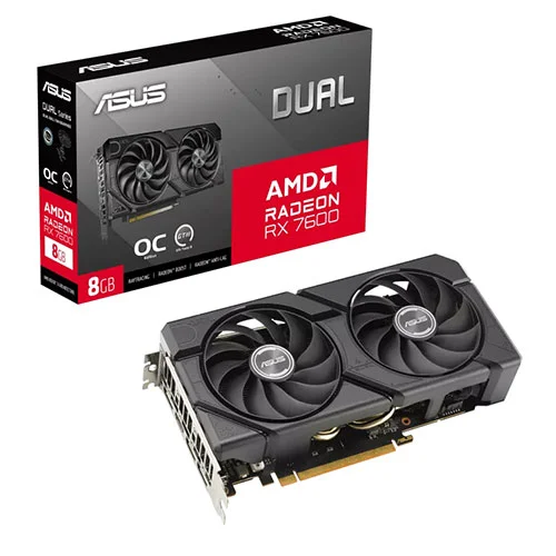 ASUS Dual RX 7600 EVO OC 8GB GDDR6 Graphics Card