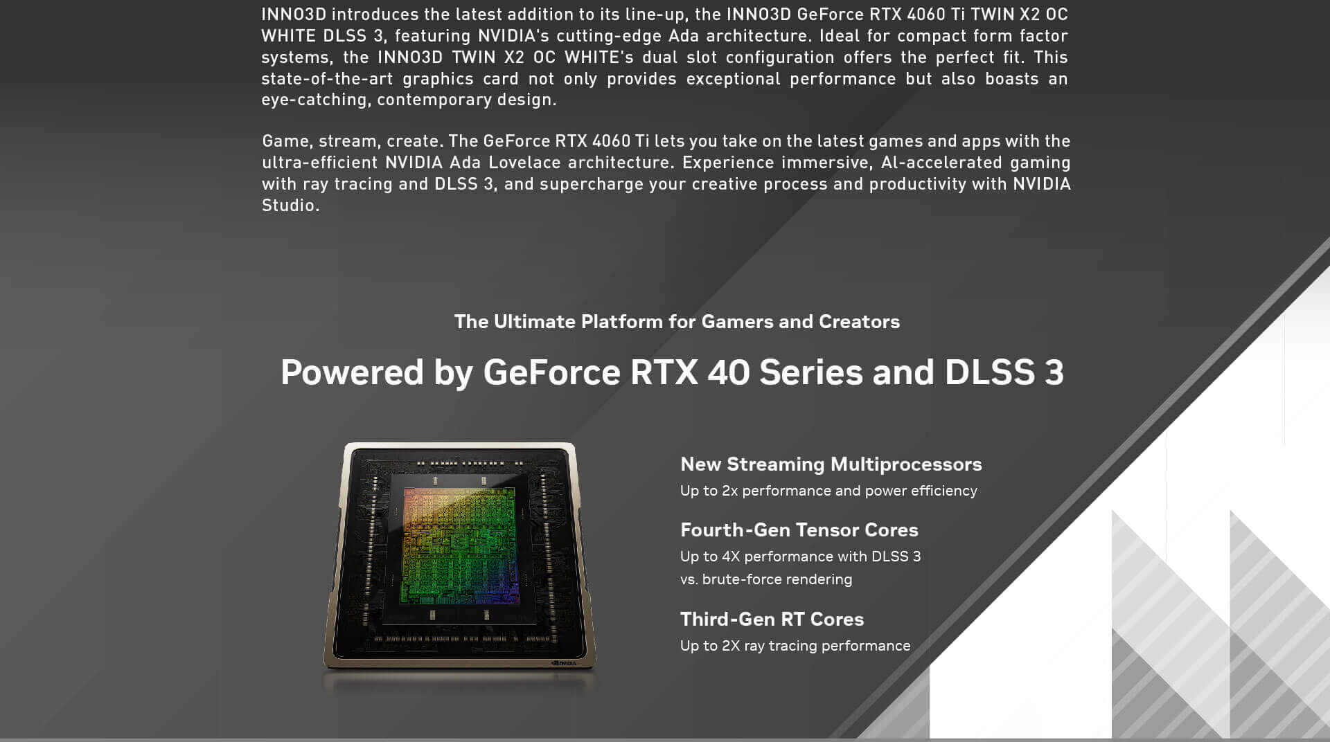 RTX 4060 ti GPU White
