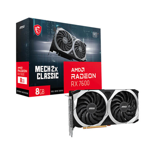 MSI RX 7600 Mech 2X Classic OC 8GB Graphics Card