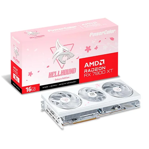PowerColor Hellhound Sakura RX 7800 XT OC 16GB GDDR6 Graphics Card