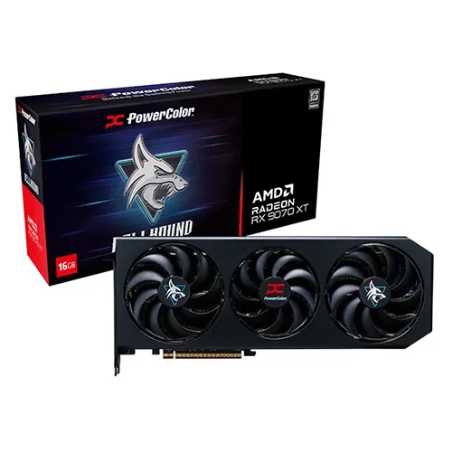 PowerColor Hellhound RX 9070 XT OC 16GB GDDR6 Graphics Card