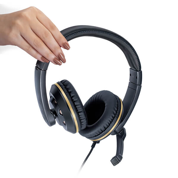 Fingers USB-Tonic H9 Gaming Headset, Black-Gold