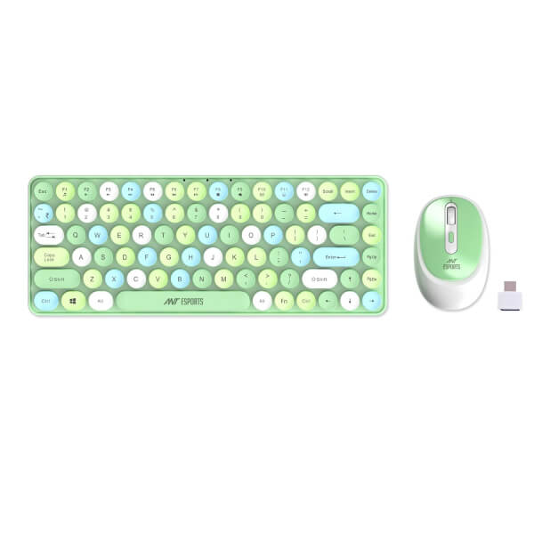 Ant Esports WKM33 Wireless Keyboard and Mouse Combo (Apple Green)