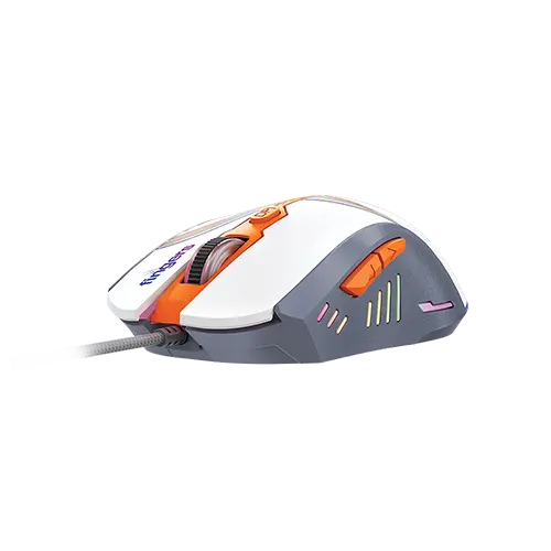 Fingers CubikCombo Rangeela Series RGB White & Orange-Grey Keyboard and Mouse