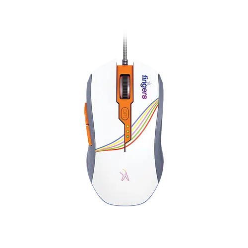 Fingers CubikCombo Rangeela Series RGB White & Orange-Grey Keyboard and Mouse