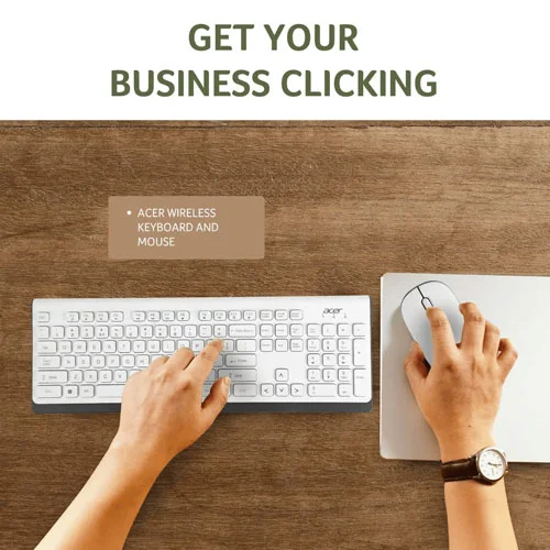 Acer Wireless White Keyboard and Mouse Combo