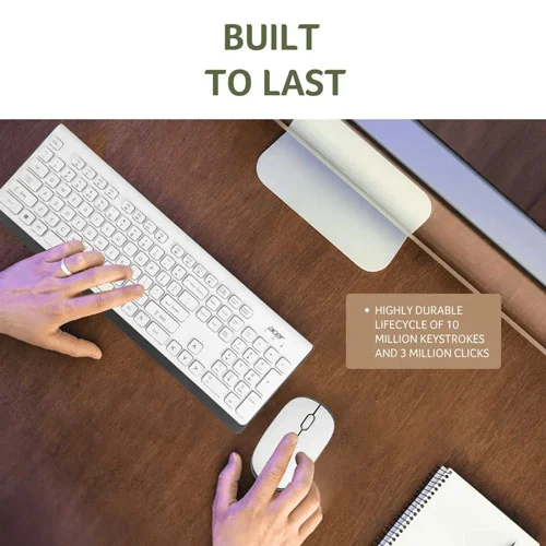 Acer Wireless White Keyboard and Mouse Combo