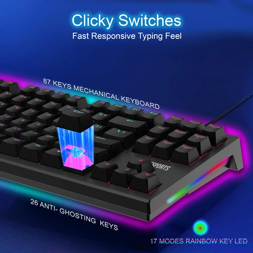 Ant Esports MK1800 TKL Gaming Keyboard with Blue Switches