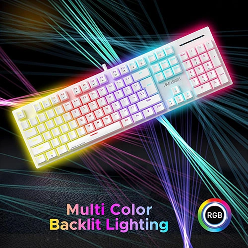 Ant Esports MK3400 Pro V3 White Mechanical Gaming Keyboard with Brown Switches