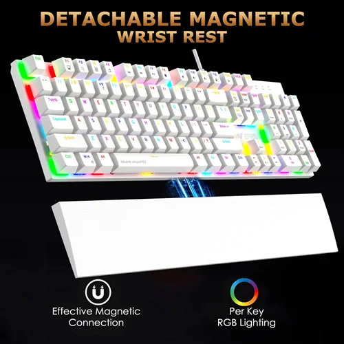Ant Esports MK4100 RGB White Keyboard with Brown Switches