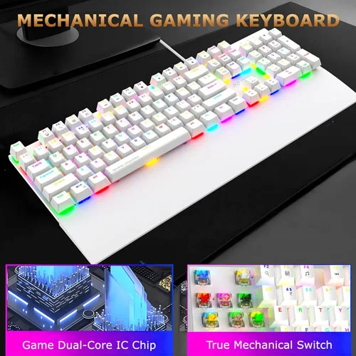 Ant Esports MK4100 RGB White Keyboard with Brown Switches