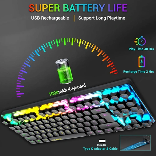 Ant Esports MK720 Pro V2 TKL RGB Wireless Keyboard