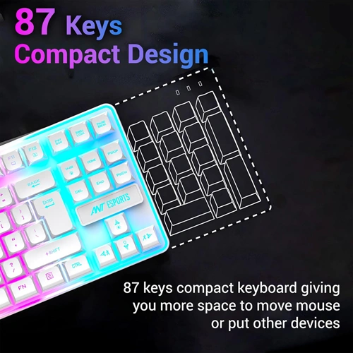 Ant Esports MK720 Pro V2 TKL White RGB Wireless Keyboard