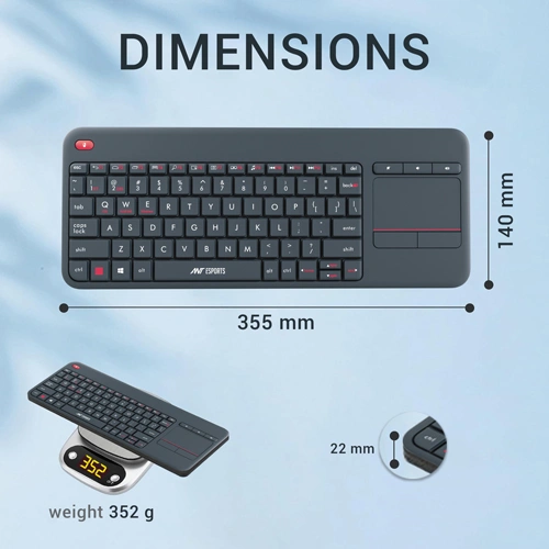 Ant Esports WK100 Wireless Grey Keyboard with Touch Pad