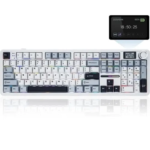 Aula F108PRO Ice Blue Tri-Mode Mechanical Gaming Keyboard with Reaper Switch