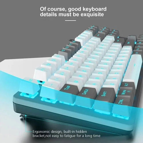 Aula F3287 Mechanical Gaming Grey White Keyboard with Blue Switches