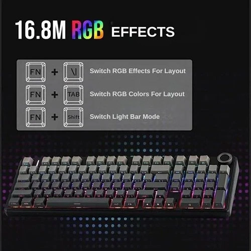 Aula F99 Pro Side Engraved Keycaps Wireless Tri Mode RGB Mechanical Gaming Gradient Gray Keyboard With Nimbus Switch