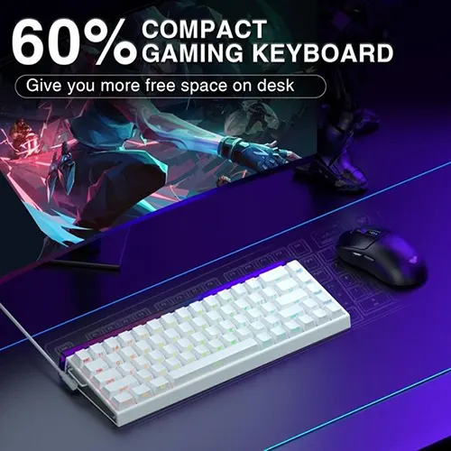 AULA Hero 68 HE 65 Percent White RGB Gaming Keyboard with Magnetic Switch