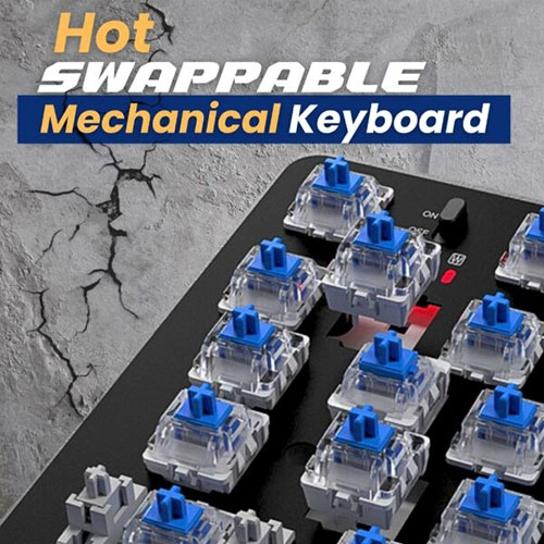 Aula M75 Tri Mode Blue Black Green RGB Mechanical Gaming Keyboard With Blue Switches