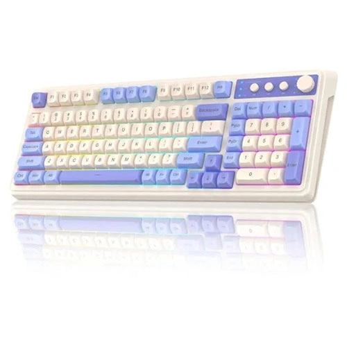 Aula S99 Tri-Mode Membrane Wireless Blue and White Gaming Keyboard