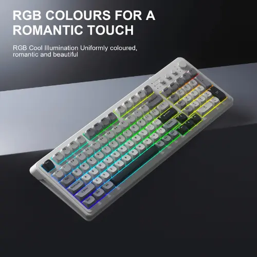 Aula S99 Grey White Tri-Mode Keyboard