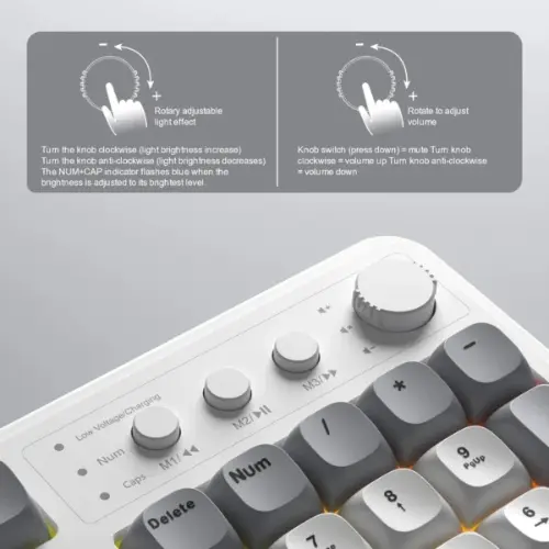 Aula S99 Grey White Tri-Mode Keyboard