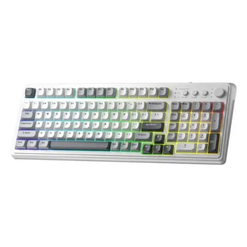 Aula S99 Grey White Tri-Mode Keyboard