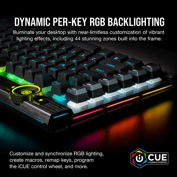 Corsair K100 RGB Optical-Mechanical Gaming Keyboard with OPX Switches (Midnight Gold)