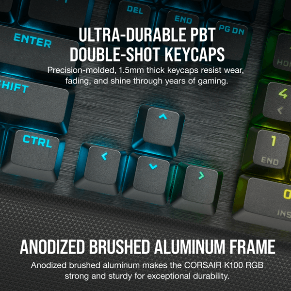 Corsair K100 RGB Optical-Mechanical Gaming Keyboard with OPX Switches (Midnight Gold)