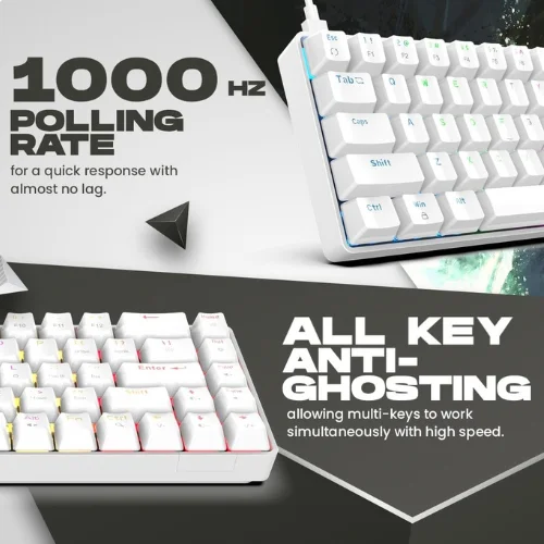Cosmic Byte Artemis White Keyboard with Blue Mechanical Switch