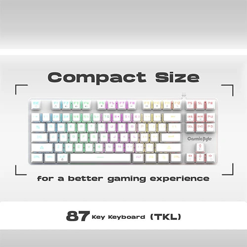 Cosmic Byte CB-GK-37 White Firefly TKL RGB Mechanical Keyboard