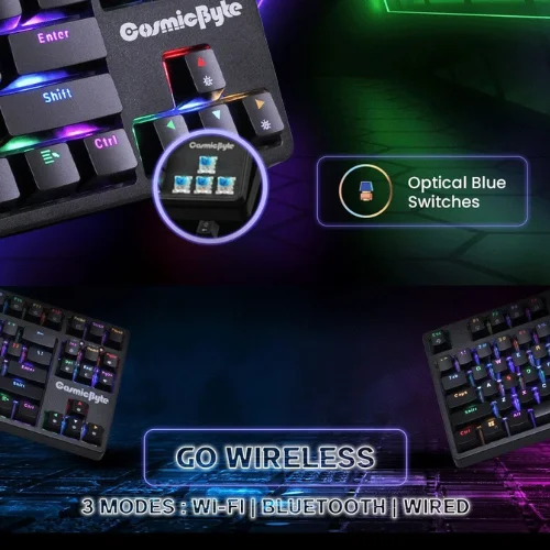 Cosmic Byte Trinity Tri-Mode Keyboard with Blue Optical Switch