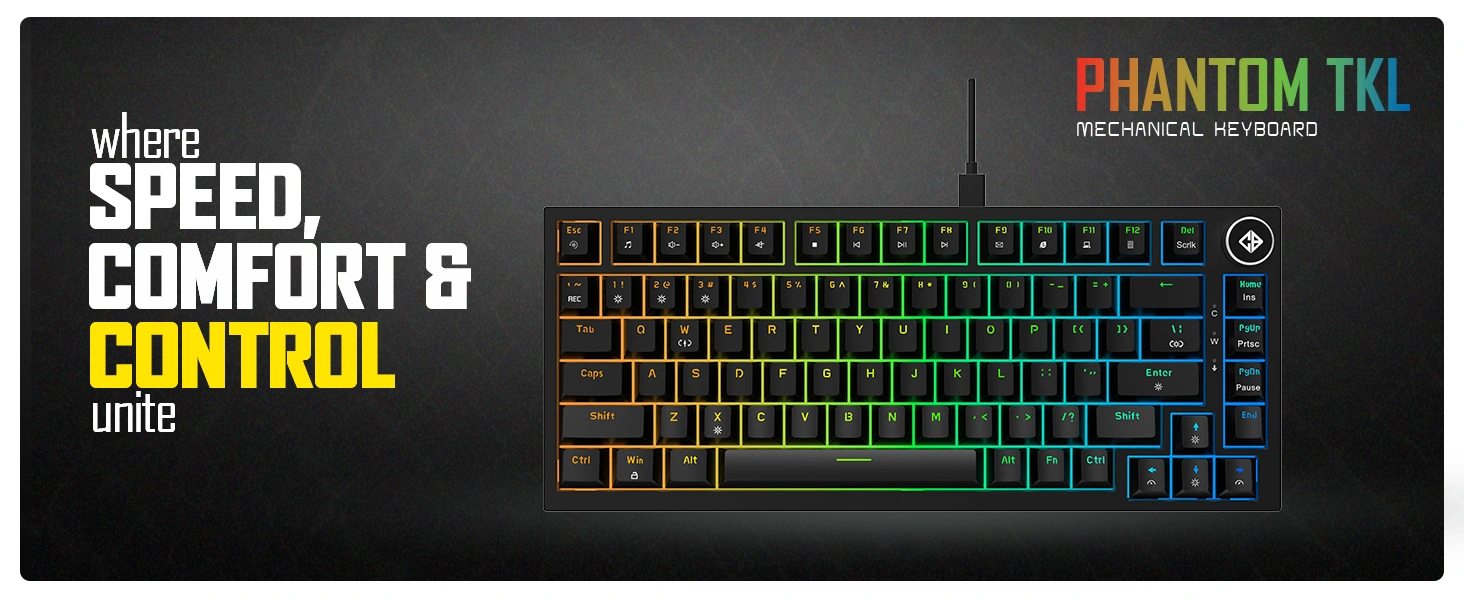 Cosmic Byte CB-GK-43 Phantom TKL Gasket Mechanical Keyboard
