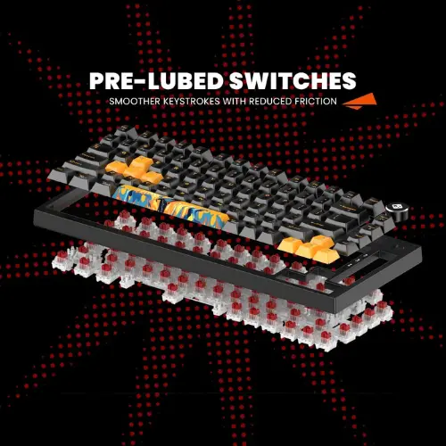 Cosmic Byte Phantom TKL Tri-Mode Keyboard with Red Mechanical Switch