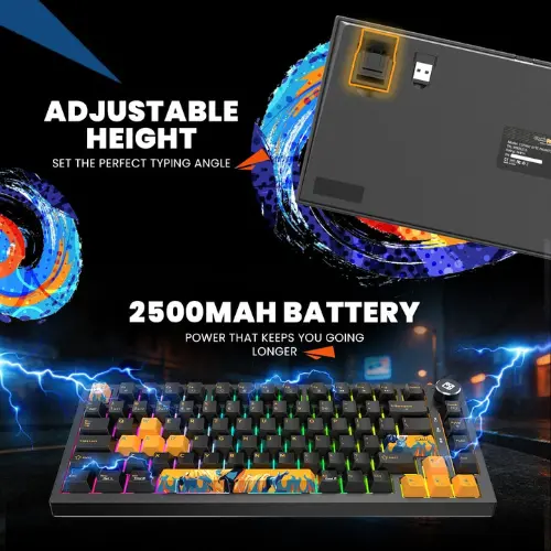 Cosmic Byte Phantom TKL Tri-Mode Keyboard with Red Mechanical Switch