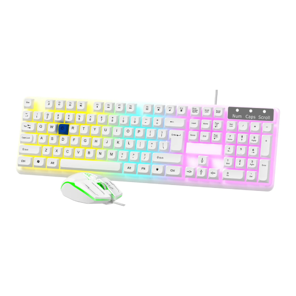 EVM EnHawk 7B23 White Keyboard and Mouse Combo