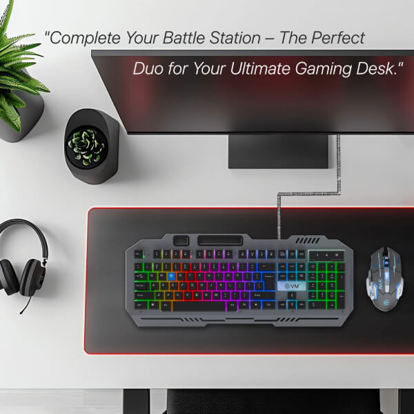 EVM EnClaw 9027 Grey Black Gaming Keyboard and Mouse Combo