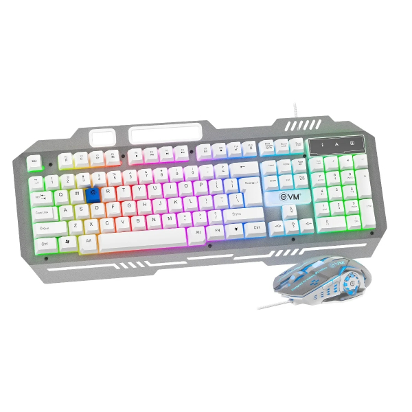 EVM EnClaw 9027 Silver White Gaming Keyboard and Mouse Combo