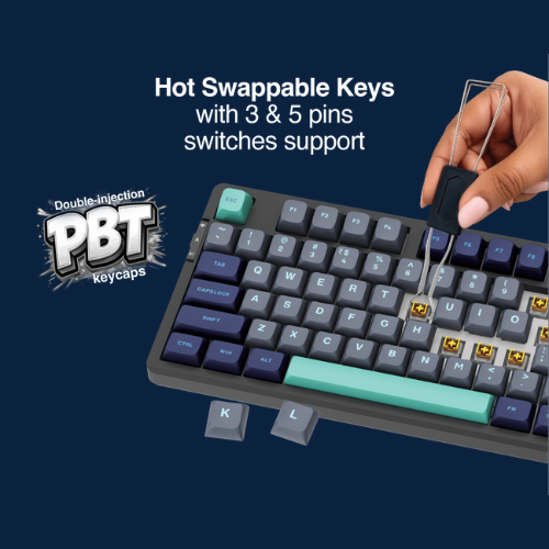 Fingers QuikFINGERS Fierce GK7 Tri-Mode Mechanical RGB Keyboard