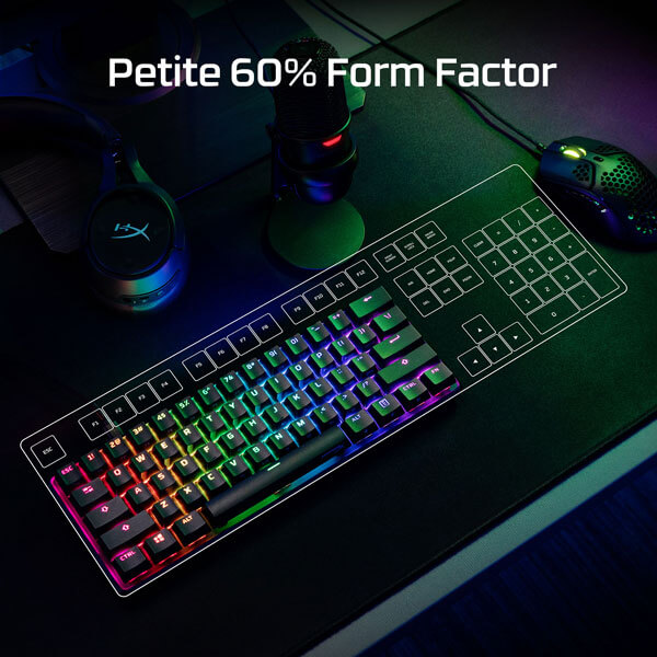 Hyperx Alloy Origins 60 Percent Mechanical Gaming Keyboard with Aqua Tactile Switches
