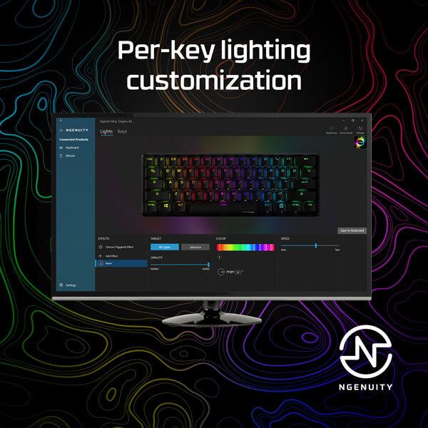 Hyperx Alloy Origins 60 Percent Mechanical Gaming Keyboard with Aqua Tactile Switches