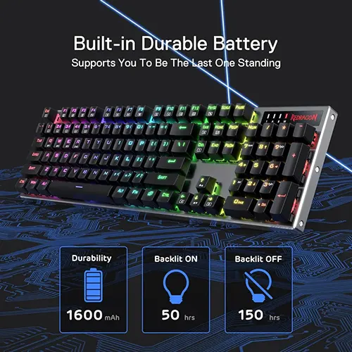 Redragon Dharma Pro K556 Pro Wireless Mechanical RGB Gaming Keyboard With Red Switch