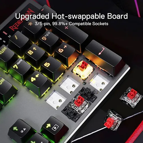 Redragon Dharma Pro K556 Pro Wireless Mechanical RGB Gaming Keyboard With Red Switch